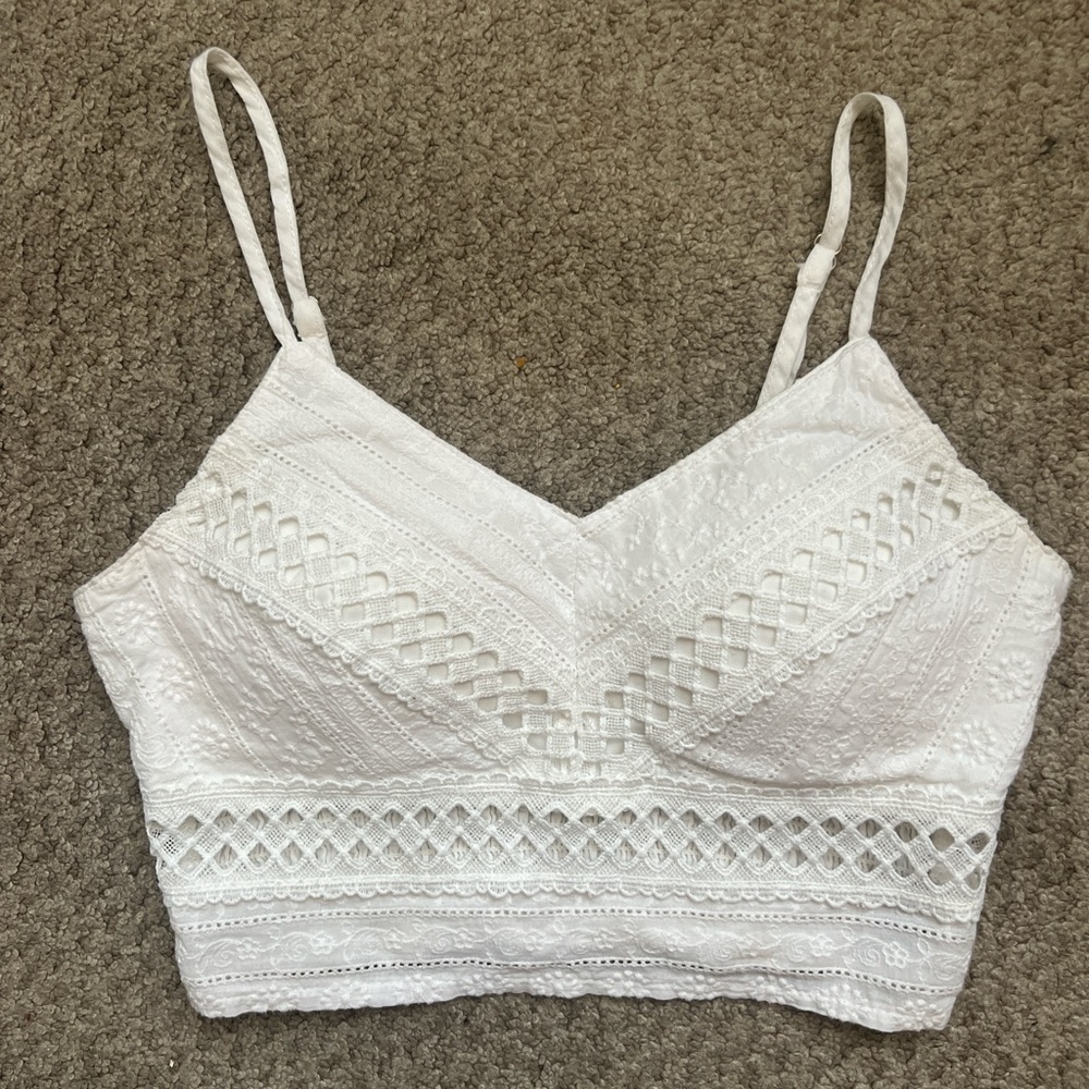 Rebellion White Lace Crop Top